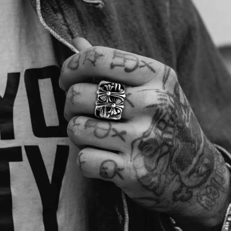 CHROME HEARTS SQUARE CEMETERY RING -9